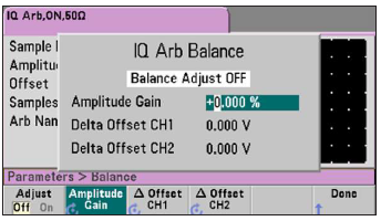 IQ balance adjust screen