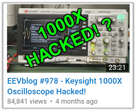 after its release, the EEVBlog YouTube channel posted an oscilloscope hack